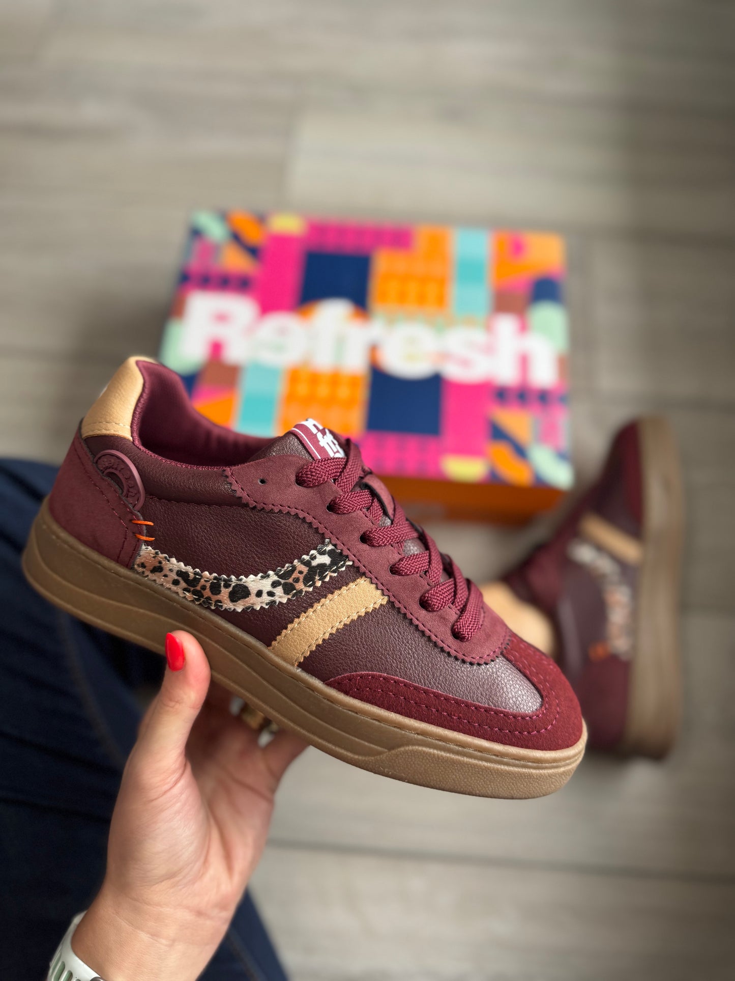 Refresh Burgundy/Leopard Trainer
