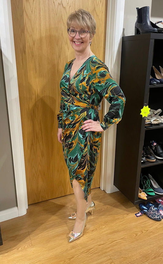 Green Multi Print Dress