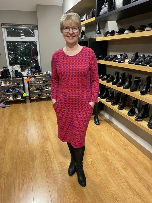 Pomodoro Pink Diamond Jacquard Dress