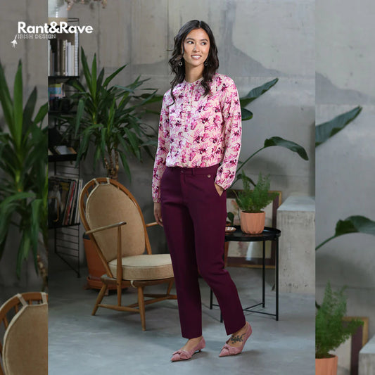 Rant & Rave Bella Cranberry Straight Leg Trouser
