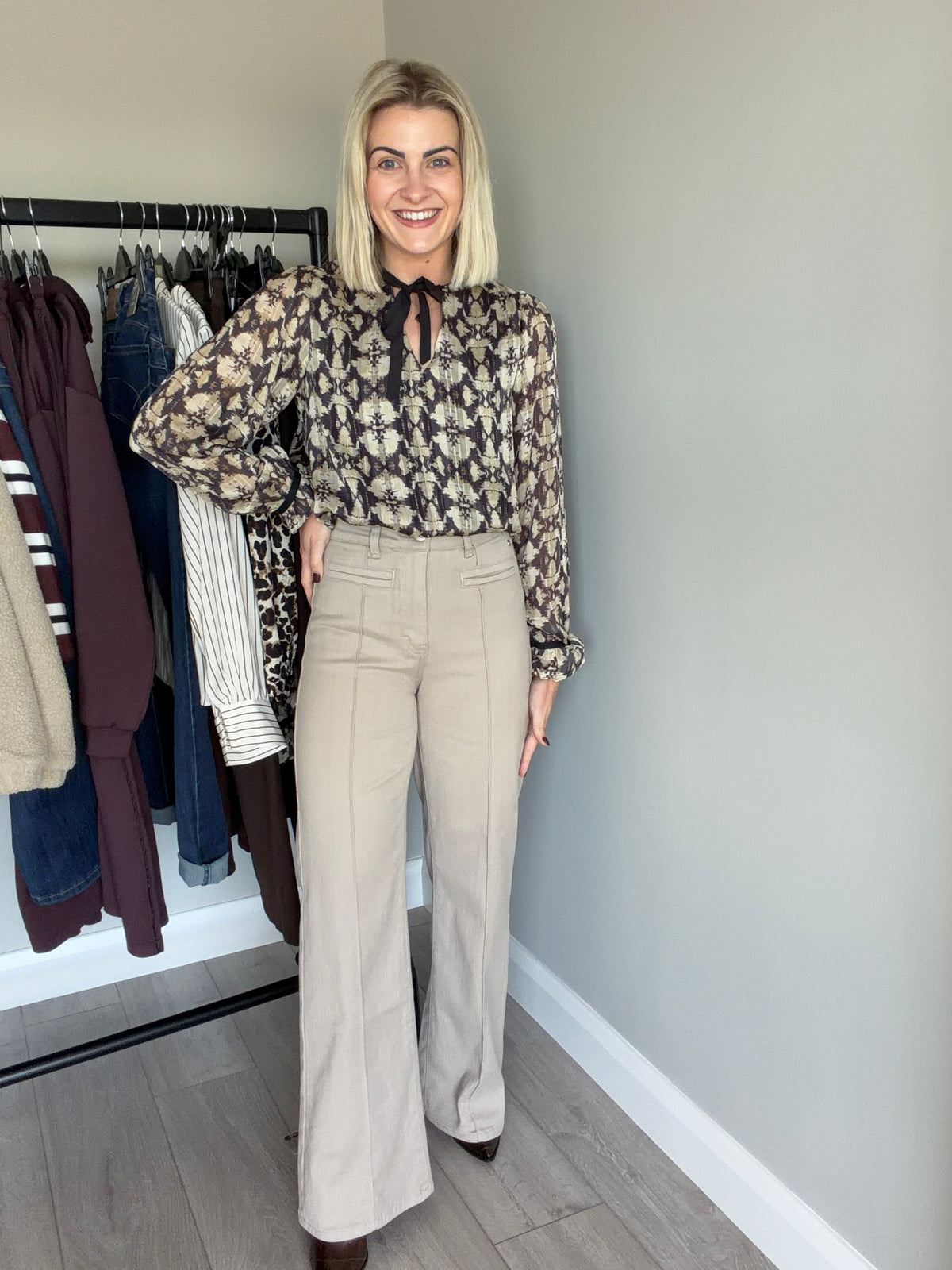 Rant & Rave Harriet Stone Pintuck Wide Leg