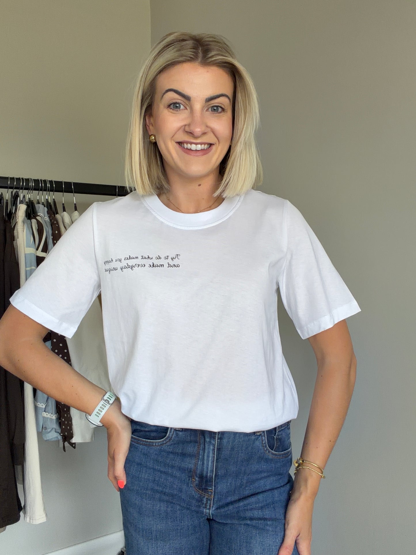 Kaffe KAamse Chalk Slogan Tee