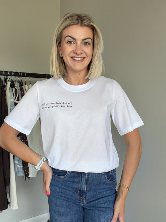Kaffe KAamse Chalk Slogan Tee