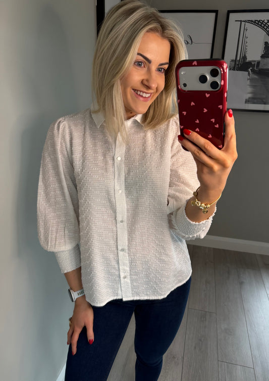 Kaffe KApenelope Chalk Woven Shirt