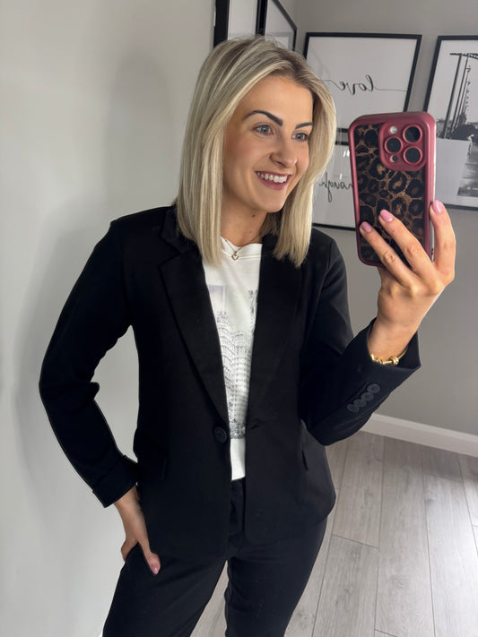 Freequent Black Jersey Blazer