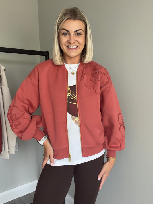 Relax & Renew Ruby Terracotta Bomber Jacket