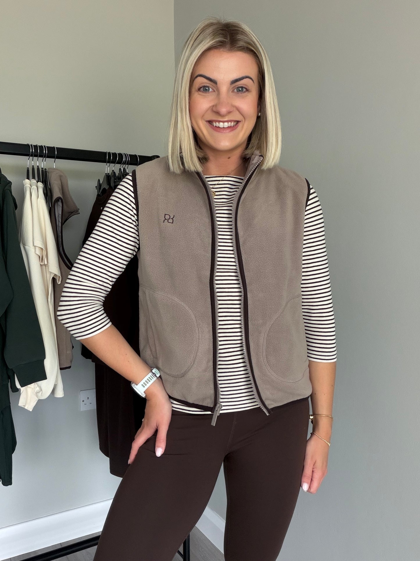Relax & Renew Tilly Taupe Borg Gilet