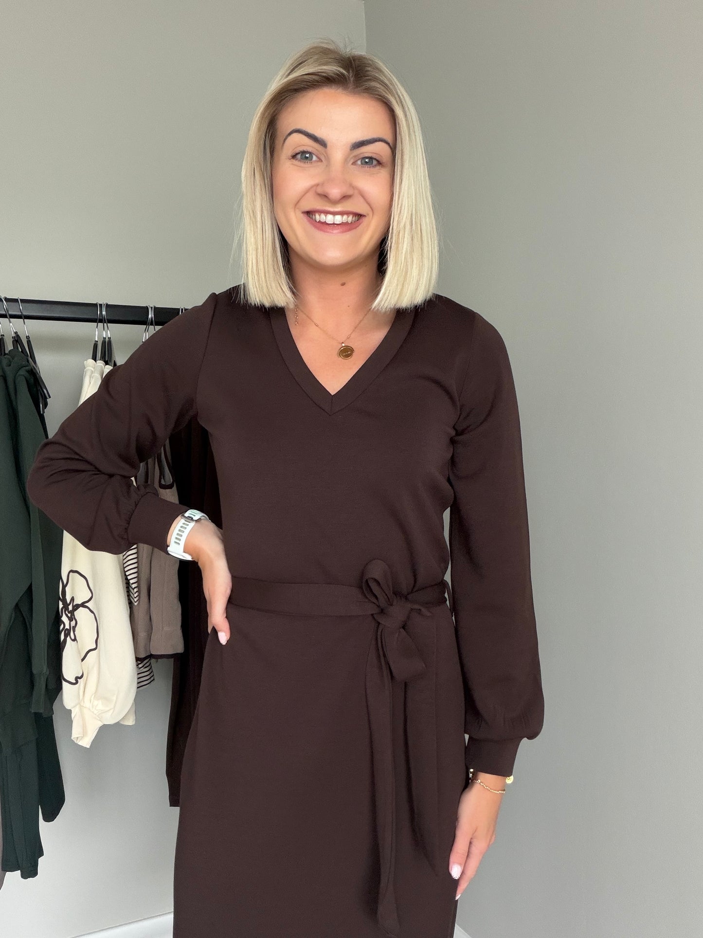 Relax & Renew Celia Chocolate Brown Dress