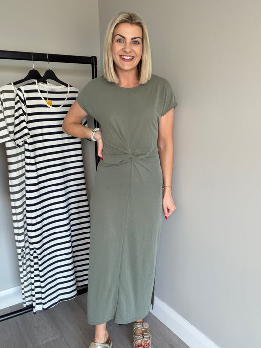 Khaki Knot Dress