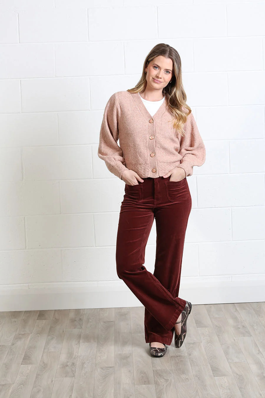Rant & Rave Claire Dusty Rose Cardigan