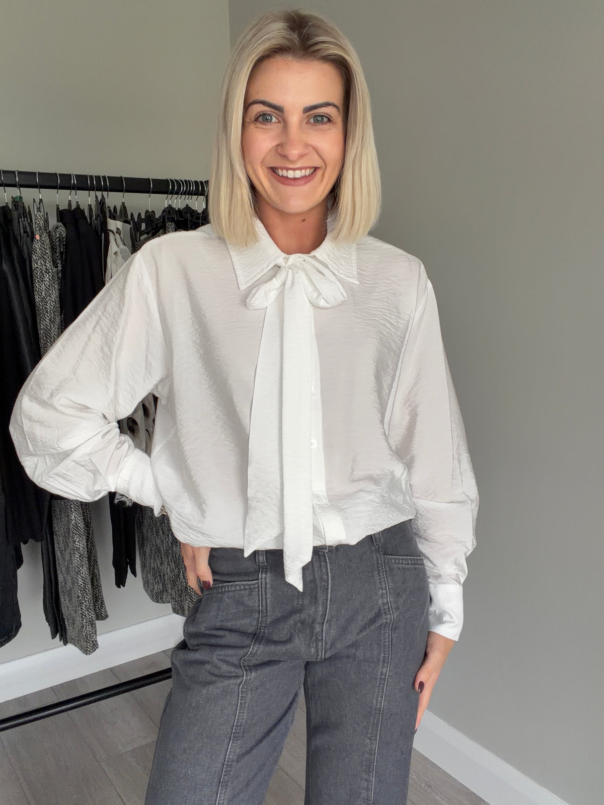 Kaffe KAgilda Chalk Tie Shirt