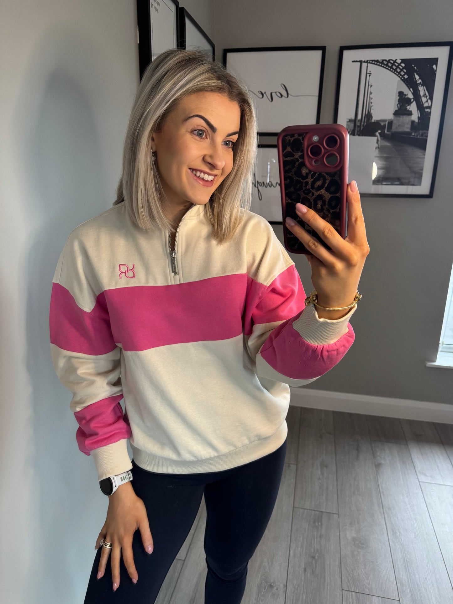 Relax & Renew Eudora Pink Half Zip