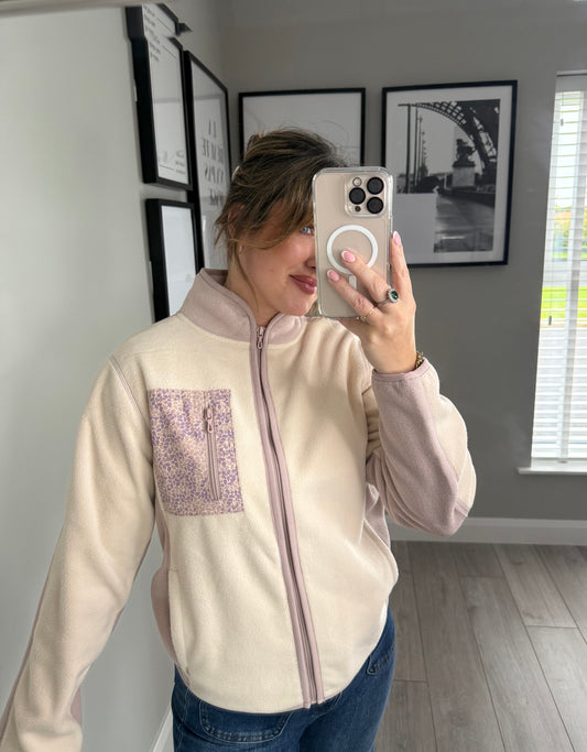 Cream/Blush Floral Fleece