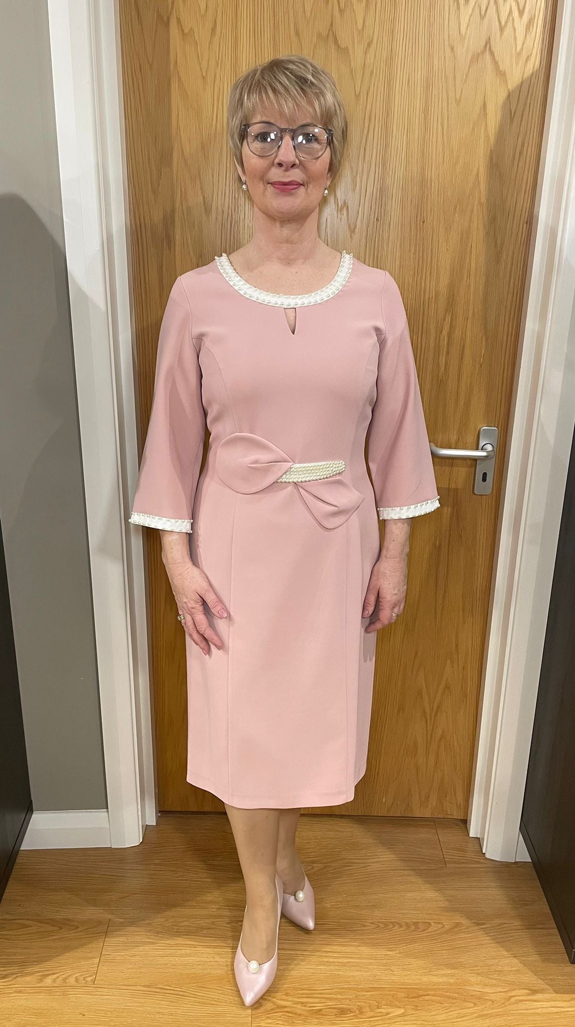 Lizabella Blush Pearl Dress