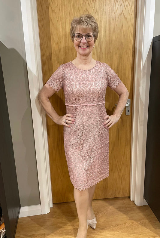 Christina Felix Blush Lace Dress