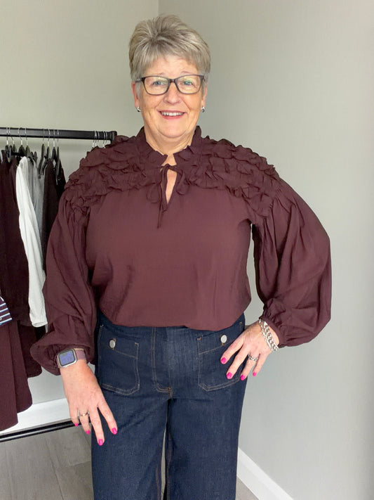 Kaffe KAnicole Fudge Flounce Blouse