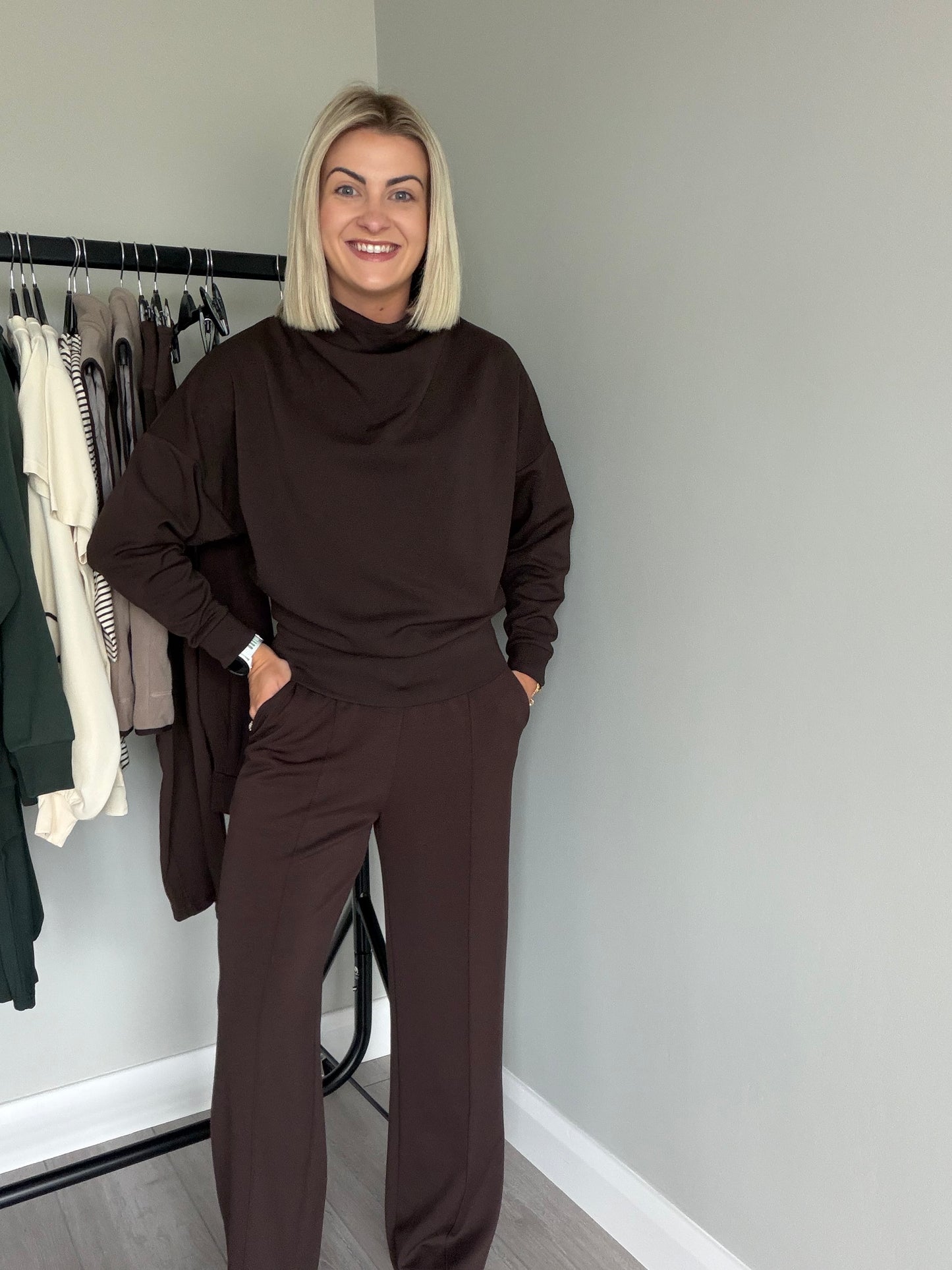 Relax & Renew Sable Chocolate Brown Cowl Neck Sweater