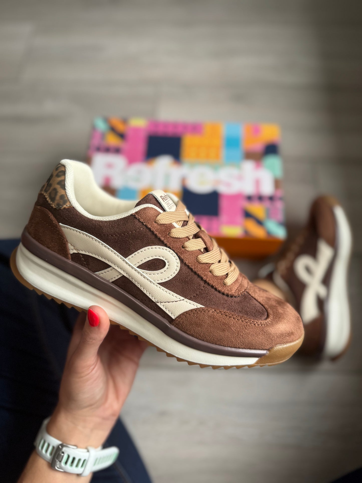 Refresh Brown/Cream/Leopard Trainer