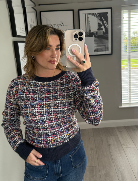 Navy Multi Knit Jumper