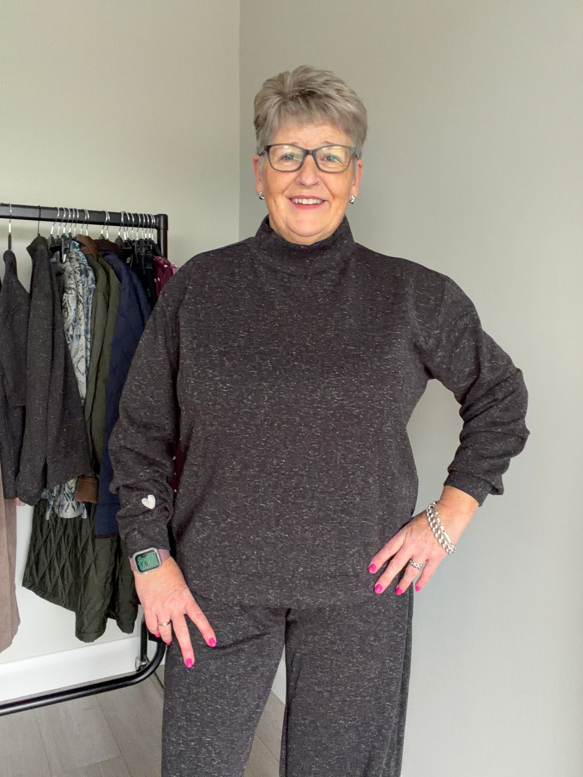 Kaffe KAleslie Grey Melange Pullover