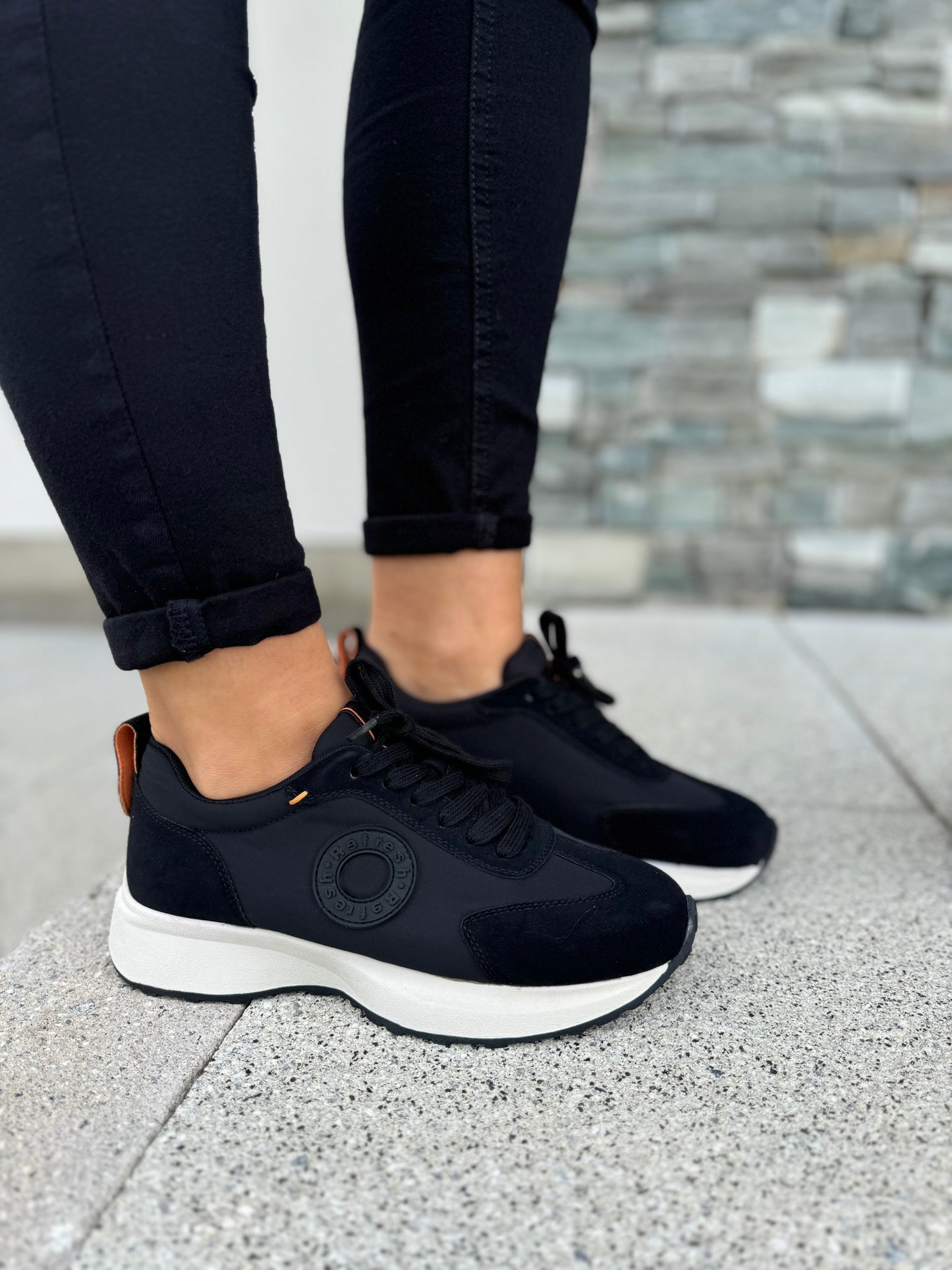 Refresh Black Textile Trainer