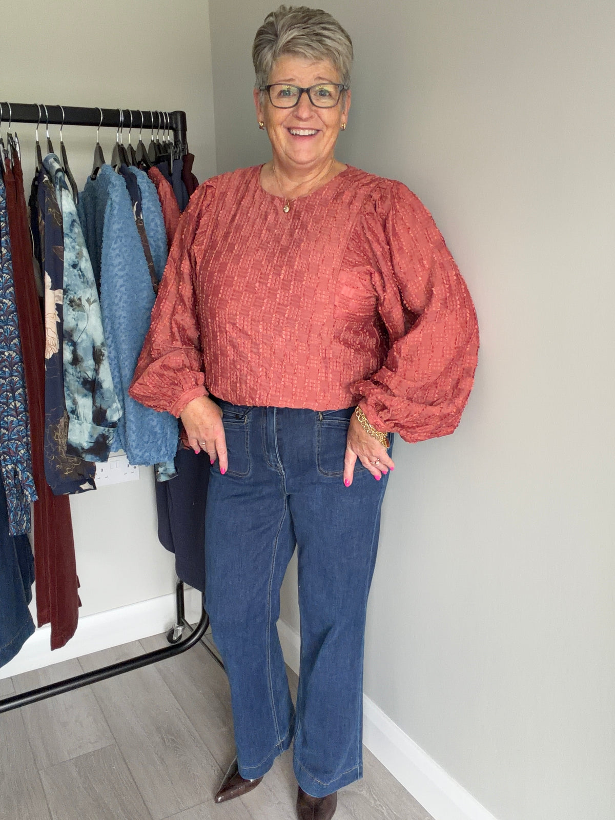Rant & Rave Ada Mid Ink Wide Leg Jean
