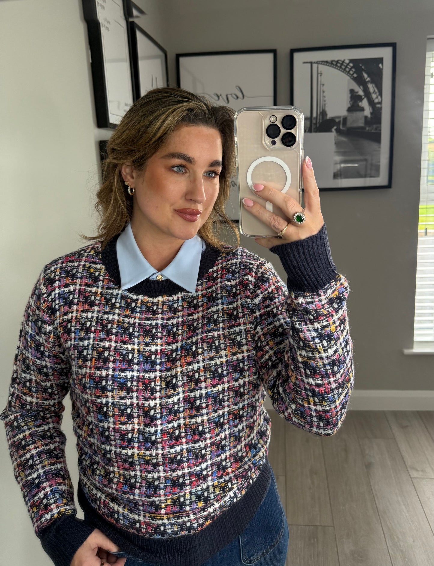 Navy Multi Knit Jumper