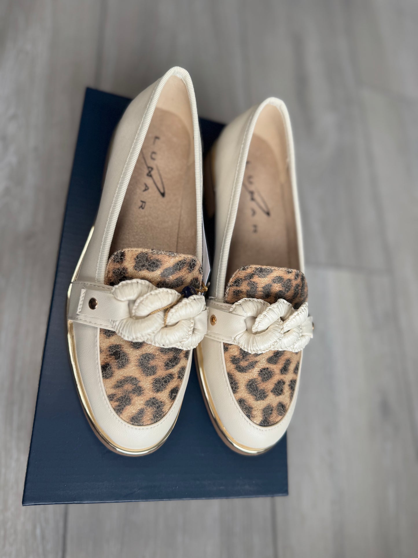 Lunar Sara Beige Animal Print Loafer