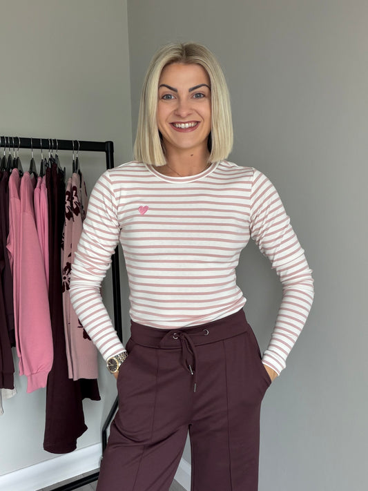 Kaffe Liddy Chalk/Mauve/Rose T-Shirt