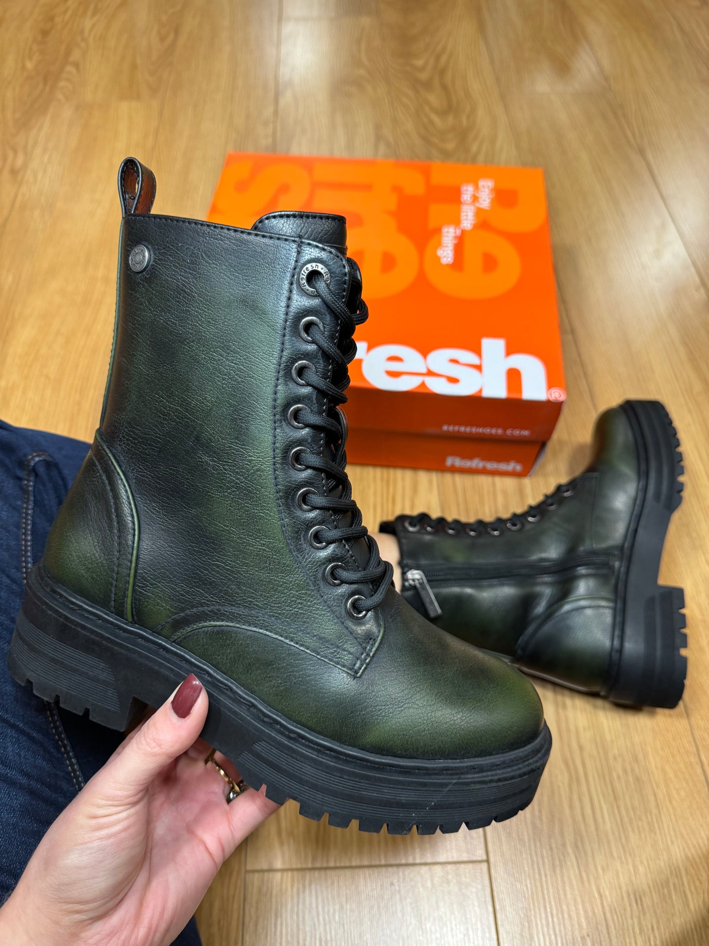 Refresh Khaki Biker Boot