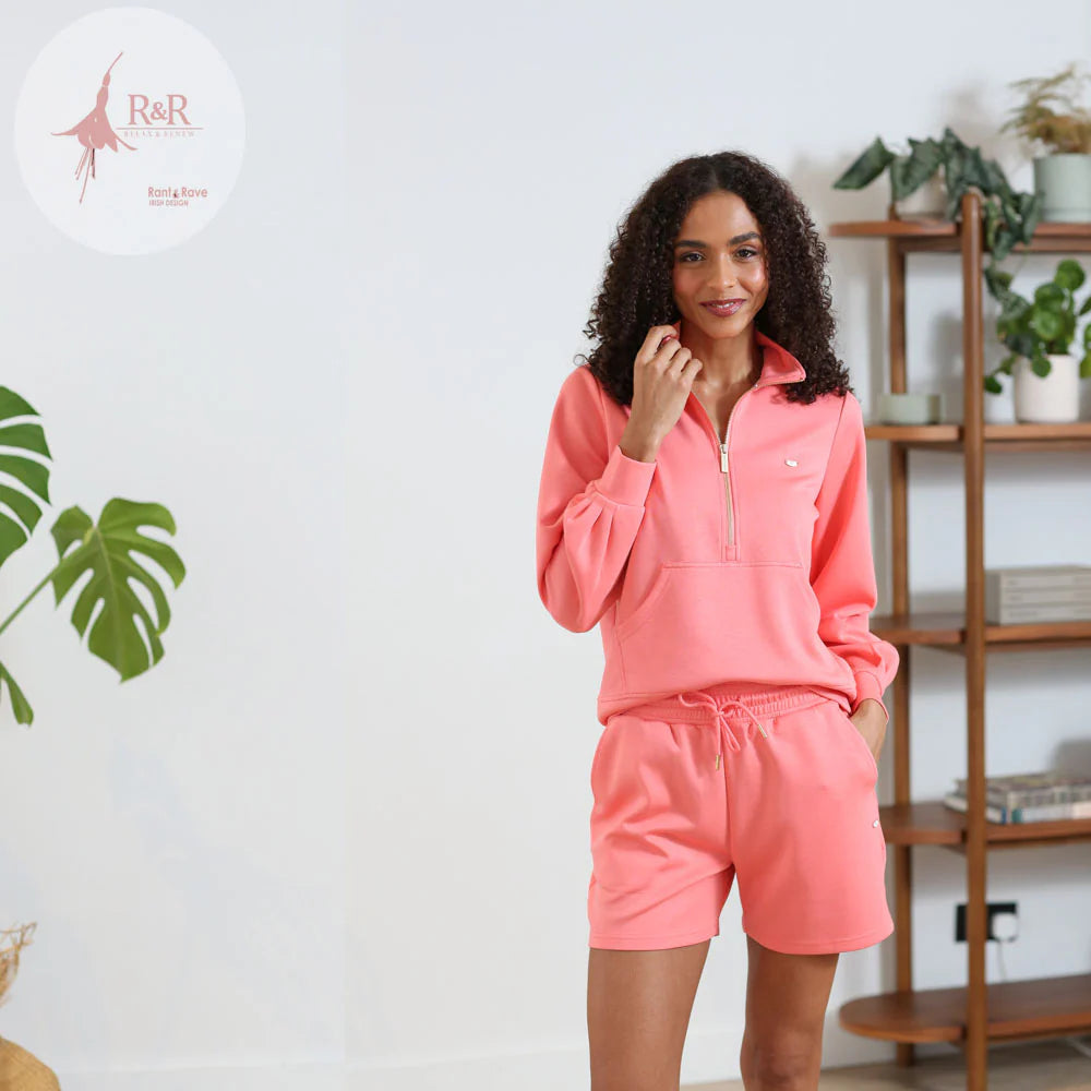 Relax & Renew Jane Coral Half Zip