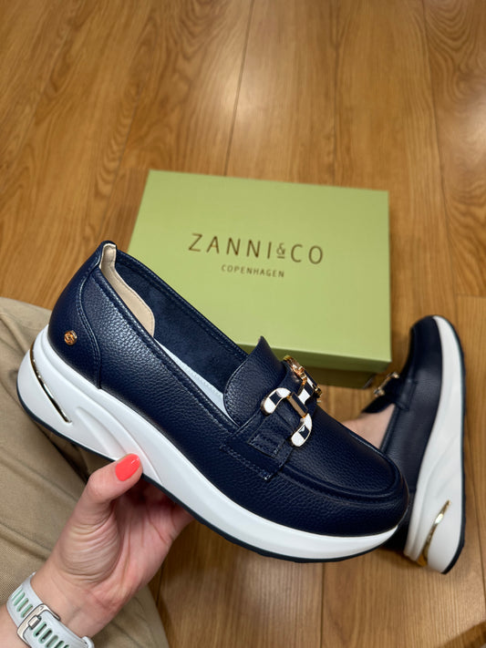 Zanni & Co Inashiki Navy Wedge Loafer