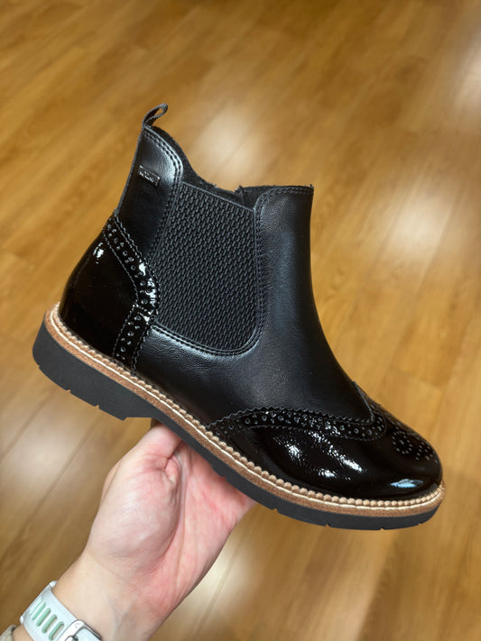 S. Oliver Black Brogue Boot