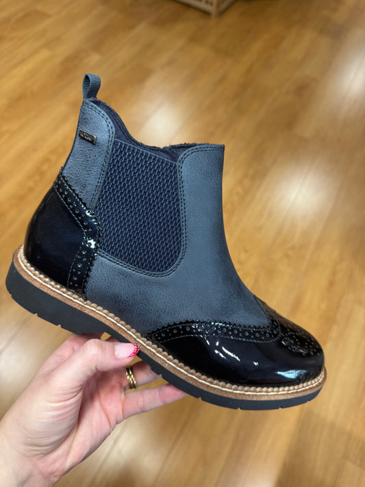 S. Oliver Navy Brogue Boot