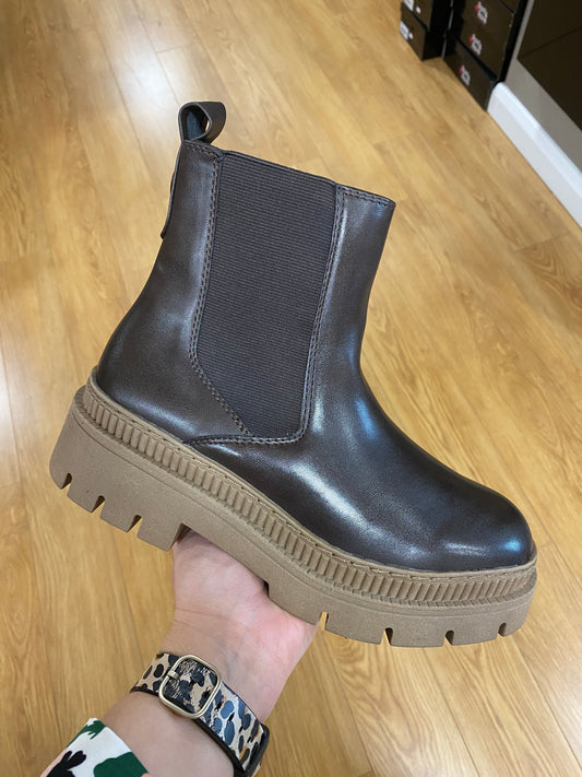 Marco Tozzi Mocca Platform Chelsea Boot