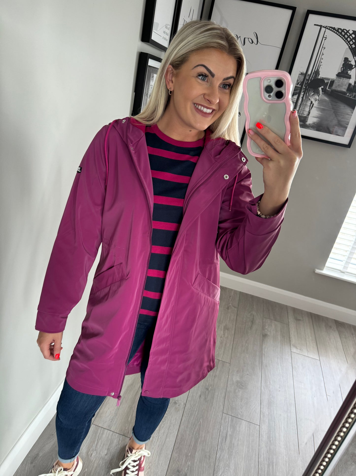 Relax & Renew Aoife Cerise Raincoat