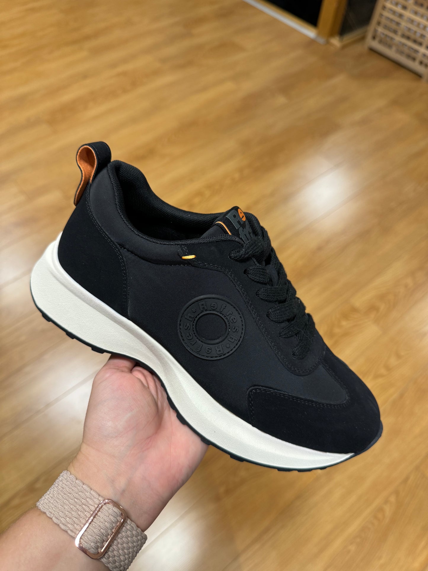 Refresh Black Textile Trainer