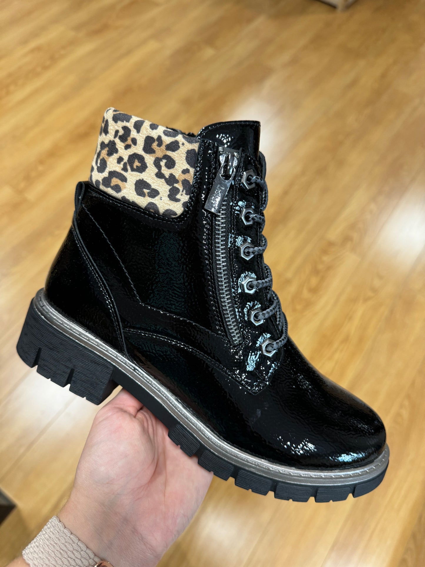 Lotus Charleston Black Leopard Boot