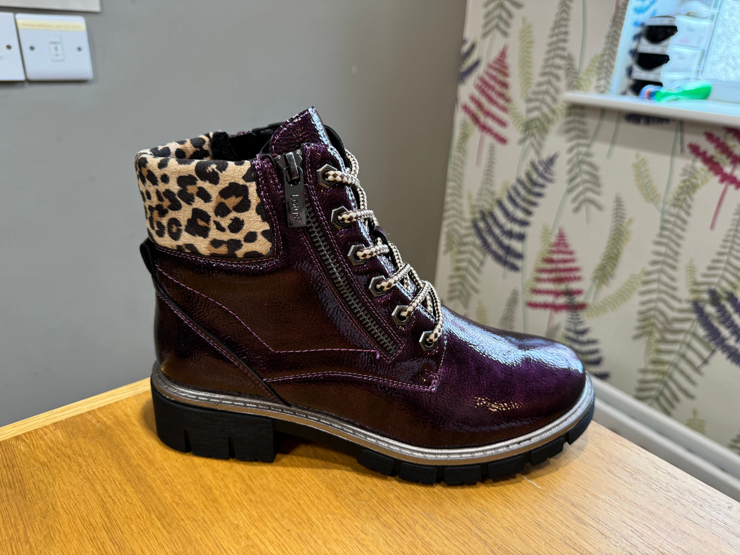 Lotus Charleston Purple Leopard Boot