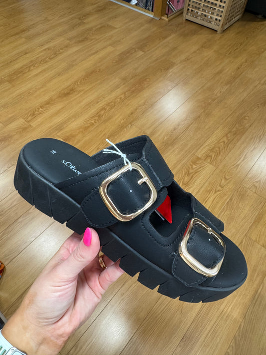 S. Oliver Black Wedge Slider