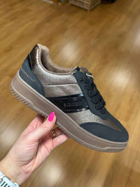 S.Oliver Black/Bronze Gum Trainer