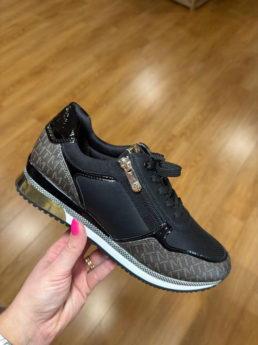 Marco Tozzi Black Logo Zip Trainer