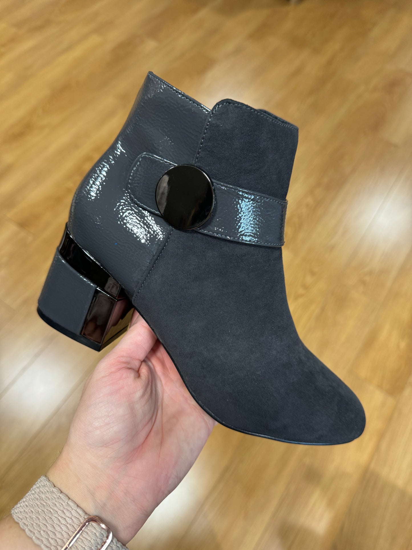 Lotus Kirsty Grey Suede/Patent Boot