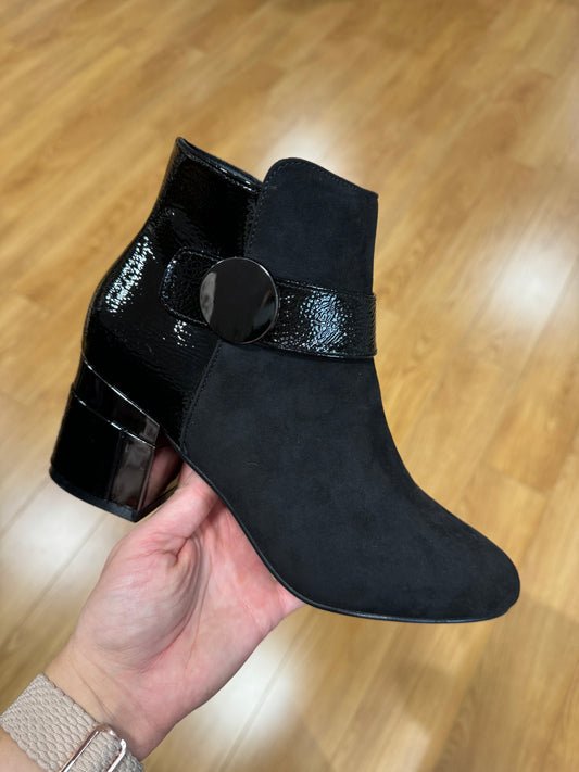 Lotus Kirsty Black Suede/Patent Boot