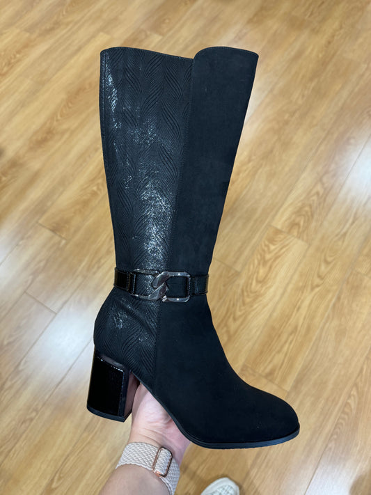 Lotus Elsa Black Knee Boot