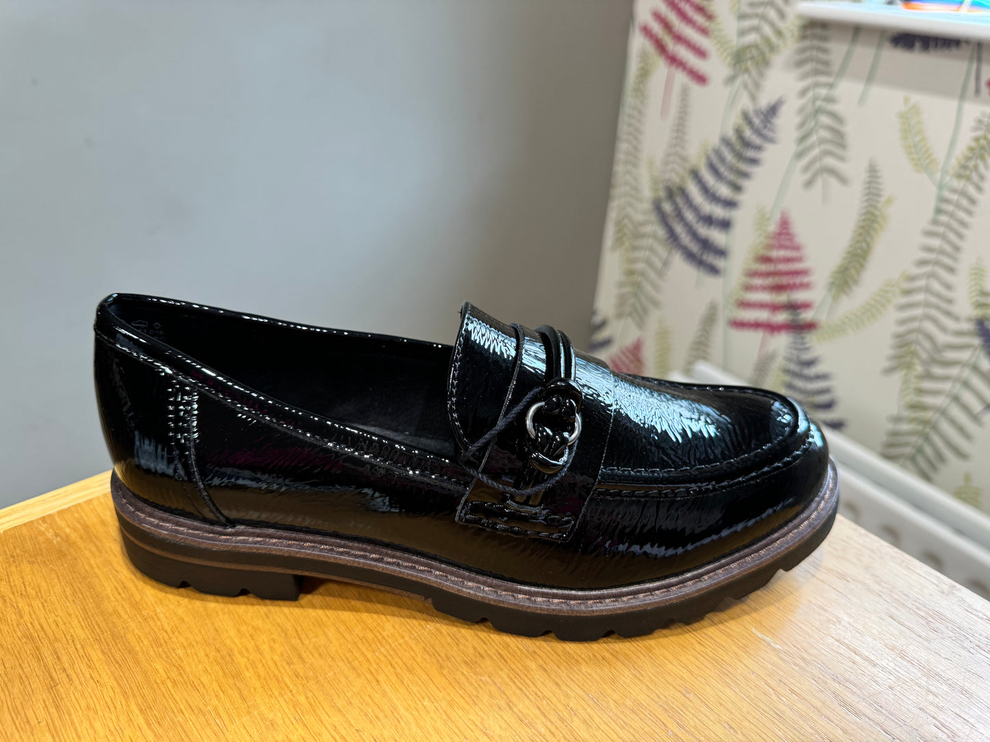 Marco Tozzi Black Patent Loafer