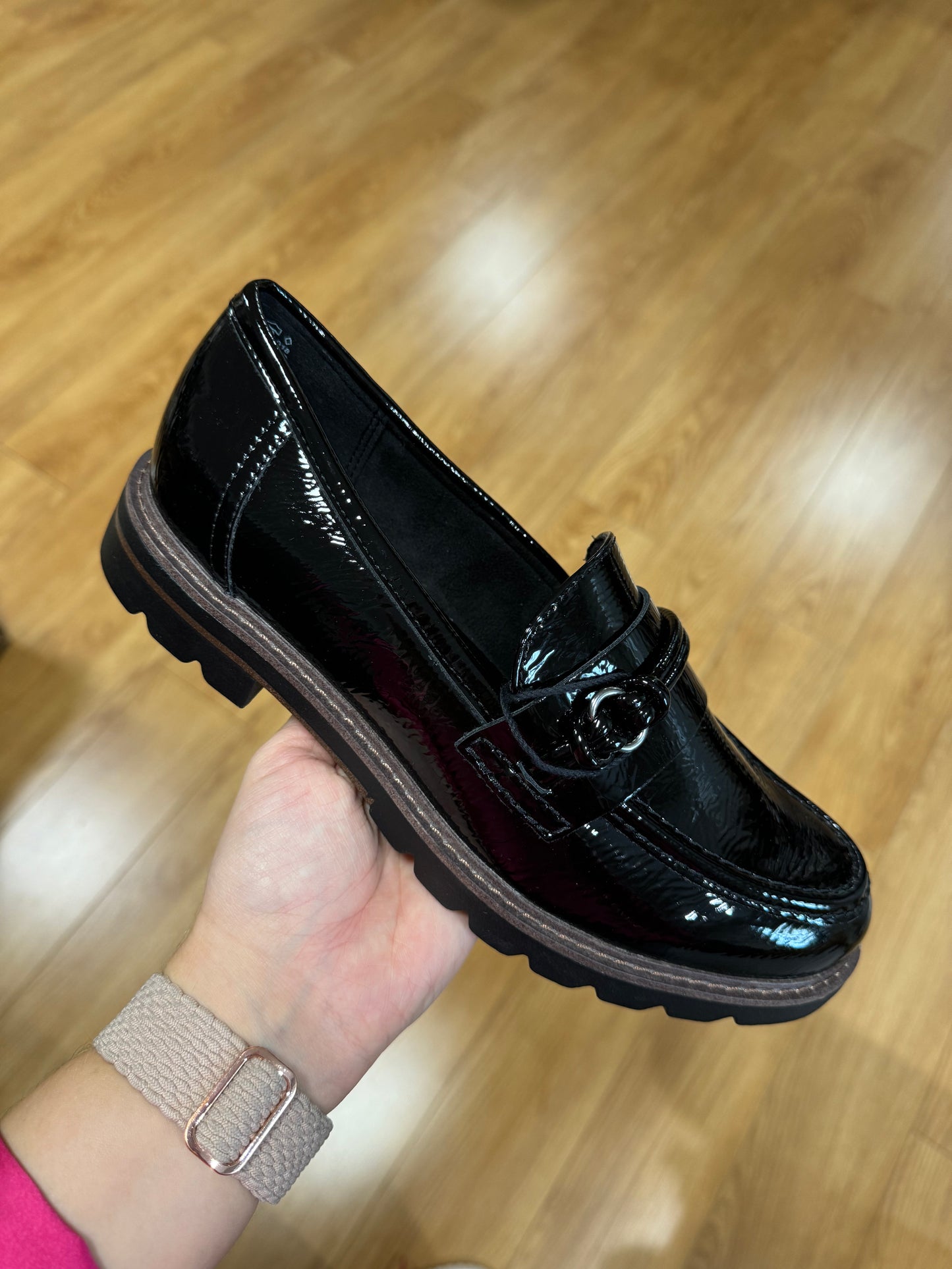 Marco Tozzi Black Patent Loafer