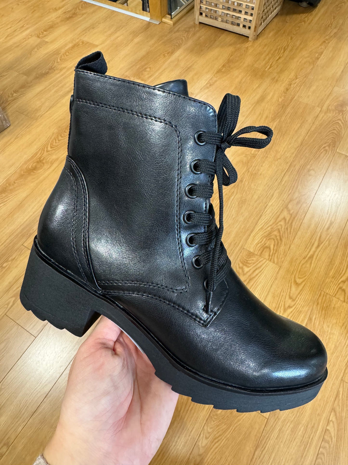 Marco Tozzi Black Lace Up Boot