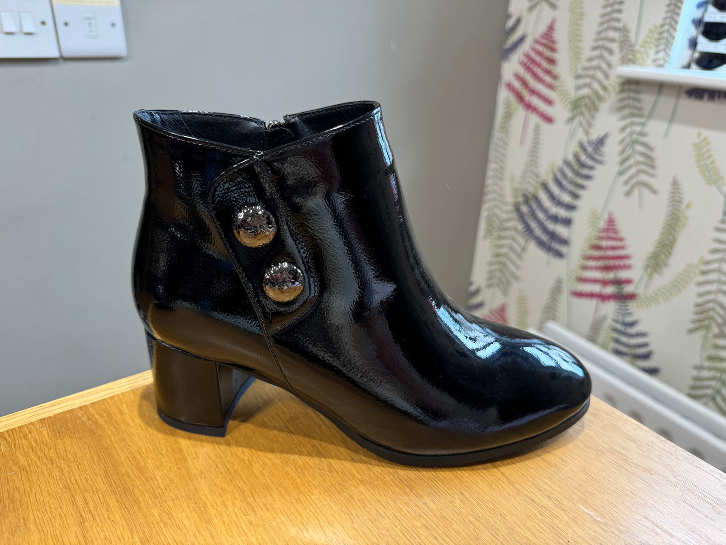 Lunar Tegan Black Patent Heel Boot