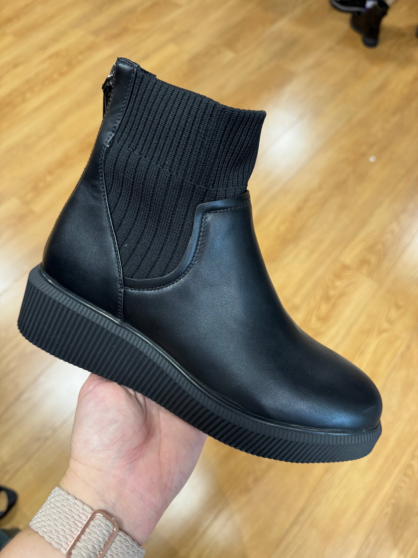 Lunar Tara Black Wedge Boot